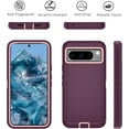 thumbnail image 2 of AIR-for Google Pixel 9/9 Pro Case, Protective Heavy Duty 3-Layer Shockproof Hard Cover Tough Rugged Dust/Drop Proof Full Body Durable Anti-Fingerprint with Port Protection, Purple and Pink, 2 of 4
