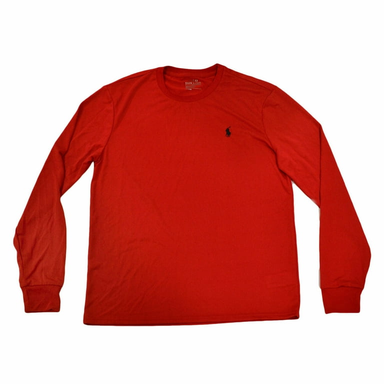Polo Ralph Lauren RED Mens Long Sleeve Performance T-Shirt, US