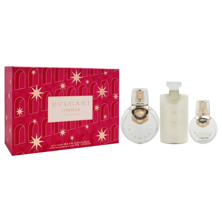BVLGARI Omnia ギフトコレクション 3本セット☆ Bvlgari Omnia Crystalline , 3 Pc Gift Set 3.4oz EDT Spray, 0.5oz