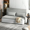 thumbnail image 6 of MUZZ Twin Size Pull Out Sofa Bed,Convertible Sleeper Couch Bed w/Matress for Living Room,Light Grey, 6 of 7