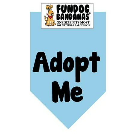 Fun Dog Bandana - Adoptez-moi (Brights) - Taille unique pour Med à Lg Chiens, écharpe animal bleu clair