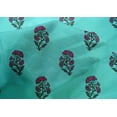 thumbnail image 4 of oneOone Cotton Silk Aqua Blue Fabric Floral Block Craft Projects Decor Fabric Printed By The Yard 42 Inch Wide, 4 of 4