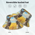 thumbnail image 2 of Yiaed Funny Countryside Donkey Print Reflective Stripe Bucket Hat Unisex Funny Outdoor Fisherman Cap Beach Sun Hat, 2 of 5