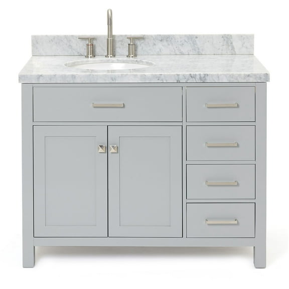 Ariel H043slcwovo Bristol 43" Free Standing Single Oval Basin Vanity Set - Grey