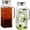 Stripes 2pcs, variant on 2‑Pack 68oz Square Glass Pitcher, High Borosilicate Heat‑Resistant Water Carafe with 304 Stainless‑Steel Lid and Handle, Fridge‑Friendly Beverage Jug for Iced Tea, Coffee, Lemonade, Hot & Cold Drinks