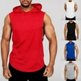 thumbnail image 6 of Mens Sleeveless Muscle Hoodie Tank Top T-shirt Hooded Gilet Sports Gym Workout, 6 of 13