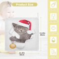 thumbnail image 2 of SKYSONIC 3 PCS Winking Kitten Santa Hat Baby Muslin Washcloths, Christmas Balls Face Towel Burp Cloths Ultra Soft Absorbent Cotton Bath Wipes Towels for Newborn Boys Girls, 2 of 7