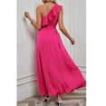thumbnail image 4 of PENGXIANG Women‘s Ruffle One Shoulder Dress with Belt A-line Cocktail Party Dress, 4 of 7