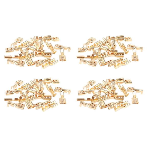 Brass 6.3 mm Connectors Female Spade Cable Terminals, 80 Piece