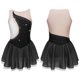 thumbnail image 3 of Traje de patinaje sobre hielo para niñas con brillantes diamantes de imitación, maillot de ballet, vestido de baile lírico con dobladillo irregular, vestido de tutú y leotardo, 3 of 5