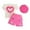 A-Hot Pink484, variant on Jamsmile Toddler Girls Outfits Sets Toddler Girls Short Sleeve Ribbed T Shirt Tops Heart Shorts Hats 3pcs Kids Girls Outfits