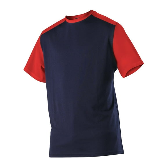 Alleson Athletic 532CJ Adult Crew Neck Baseball Jersey-Navy/Red-2XL