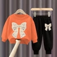 thumbnail image 2 of Toddler Kids Girls Clothes Ruffled Tops and Pants with Pockets Clothing Sets 2 Piece Outfits,1-2 Years,E, 2 of 4