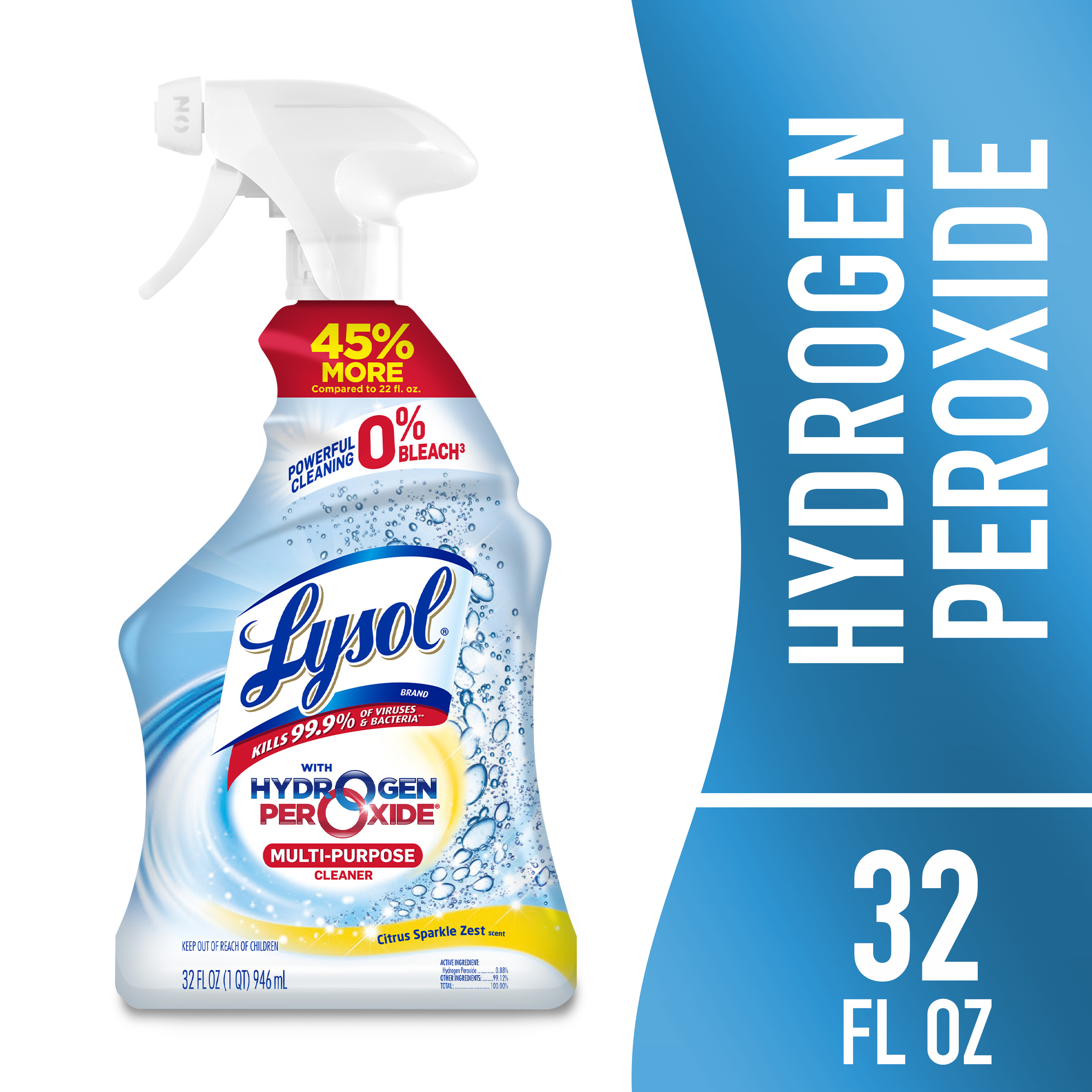Lysol Bleach Free Hydrogen Peroxide Multi-Purpose Cleaner, Citrus 32 fl oz