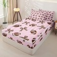 thumbnail image 3 of Homewish Pink Princess Bow Zipper Twin Comforter Sets with Fitted Sheet and 2 Pillowcases for Kids, Baseball Sports Zipper Bedding Set, Pink Reversible, 4-Piece, 3 of 6