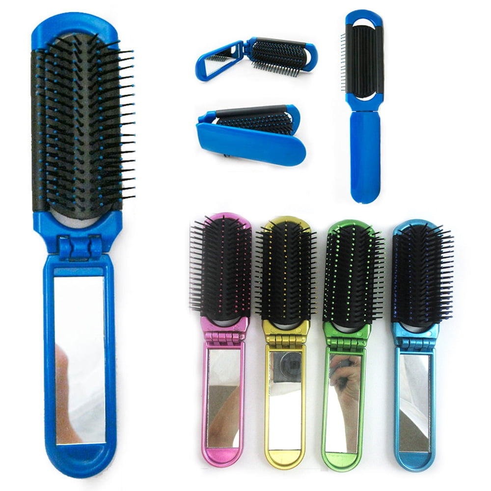 I Brush The Levels From The Mirror Lot Of 3 Folding Hair Brush Mirror Compact Pocket Size Travel Car For