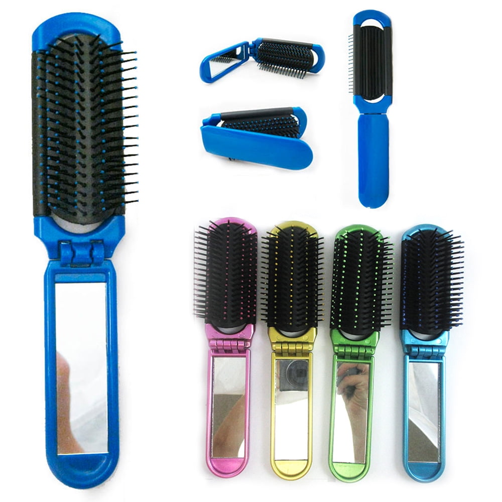 travel hair brush with mirror