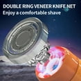 thumbnail image 5 of Men's Electric Shaver, Mini Travel Shaver, Portable Floating Blade Razor with 6 Stainless Steel Turbo Blades, USB Fast Charging, Wet and Dry Use, Low Noise, Compact Aluminum Body, 60-Minute Run Time, 5 of 9