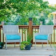 thumbnail image 3 of YEXJ Set of 4 Tufted Patio Cushions, 4" Outdoor Seat Cushions, Waterproof & High Elasticity for Comfortable Sitting Experience, Square Chair Cushions for Indoor Outdoor Use-2-Turquoise, 3 of 13