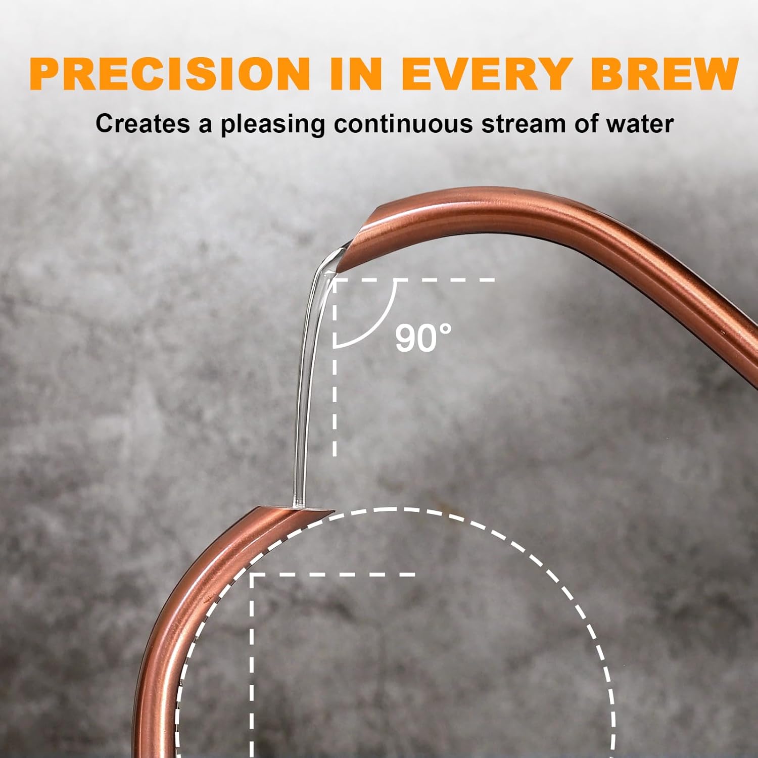 Gooseneck Electric Kettle with Thermometer, Copper Tea Kettle with Auto Shut-Off, 1000W Hot Water Kettle Electric of Stainless Steel