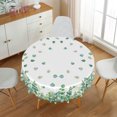 thumbnail image 5 of Nanqianyi Eucalyptus Leaves Round Tablecloth 70 Inch, Green Waterproof Table Cover for Party Picnic, 5 of 9