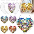 thumbnail image 4 of Yardvibe Acrylic Heart Shaped Puzzle Suncatcher, 83 Pieces, 7.48" Butterfly Sun Catchers Puzzle, DIY SunCatchers Puzzles Window Hanging, Home & Garden Decor (Blue), 4 of 5
