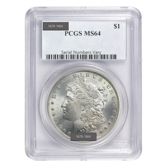1878-1904 Morgan Silver Dollar $1 PCGS MS 64 (Random Year)