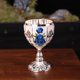 thumbnail image 5 of clásica Vintage, patrón taldo, copa creativa hecha a mano, cristal para el hogar, boda, decoración de estilo europeo, Azul pteado Macarena Copa de vino, 5 of 6