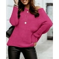thumbnail image 2 of Women Casual Long Sleeve Fall Sweaters Crew Neck Solid Color Soft Ribbed Knitted Oversized Pullover Loose Fit Jumper, 2 of 3