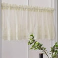 thumbnail image 2 of Embroidered Voile Cafe Valance Tiers for Home Kitchen Window Decor - Creamy 130x41cm, 2 of 8