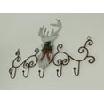 thumbnail image 2 of Zeckos Metal Art Scroll Rustic Deer with Pine and Bow Wall Hook Rack, 2 of 3