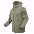 thumbnail image 4 of IYTR Men's Outdoor Jacket Windproof Fleece Winter Coats Thermal Soft Hiking Hooded Jackets with Pockets Army Green XXXL, 4 of 6