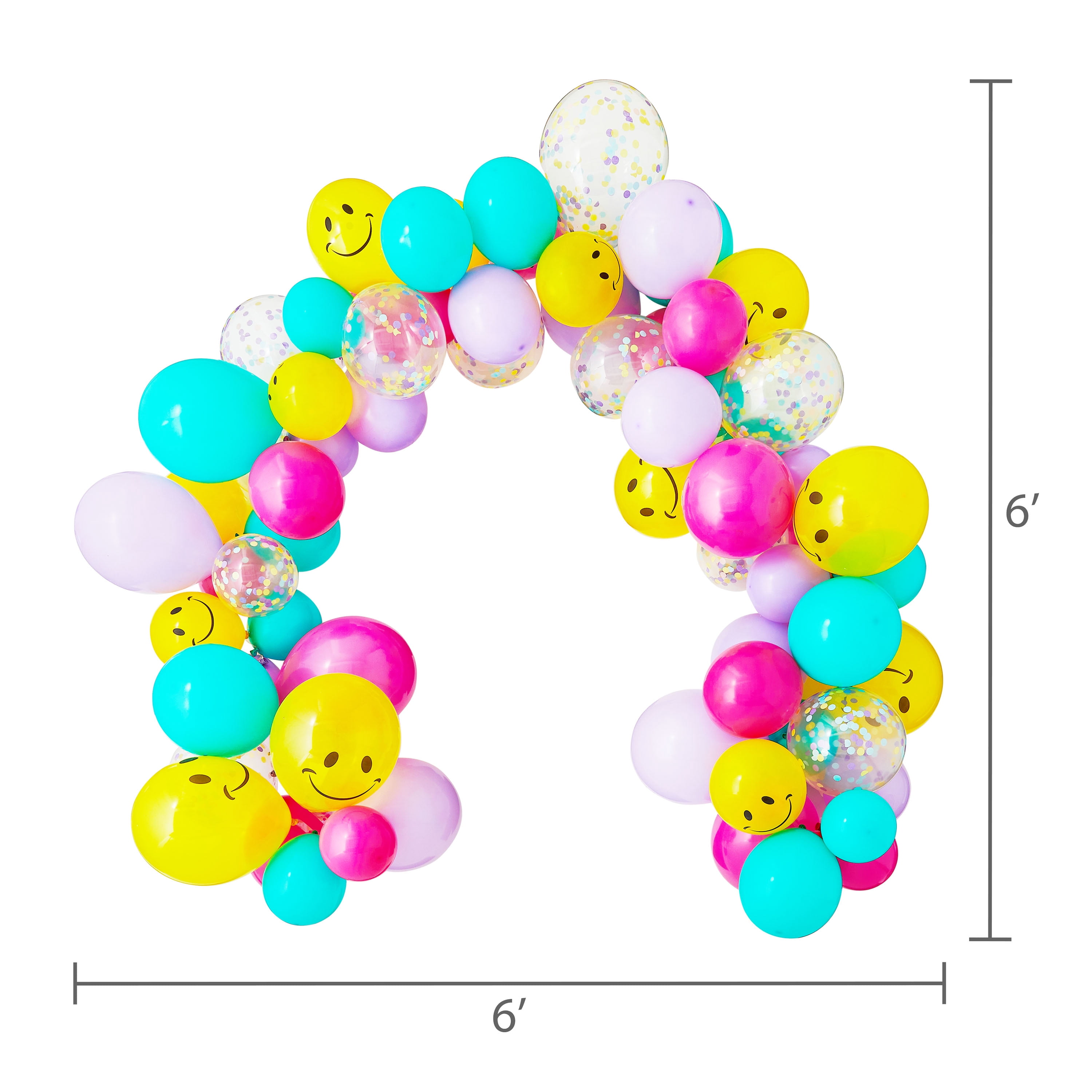 Multicolor Happy Face Balloon Garland, 76 Pieces, by Way To Celebrate