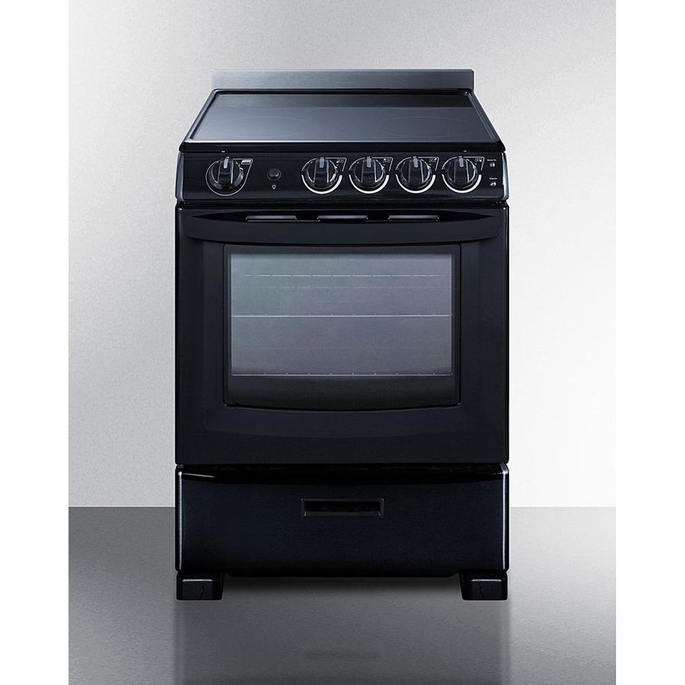 Summit REX2431BRT 24" Electric Smooth Top Range with 4 Elements 2.9 cu