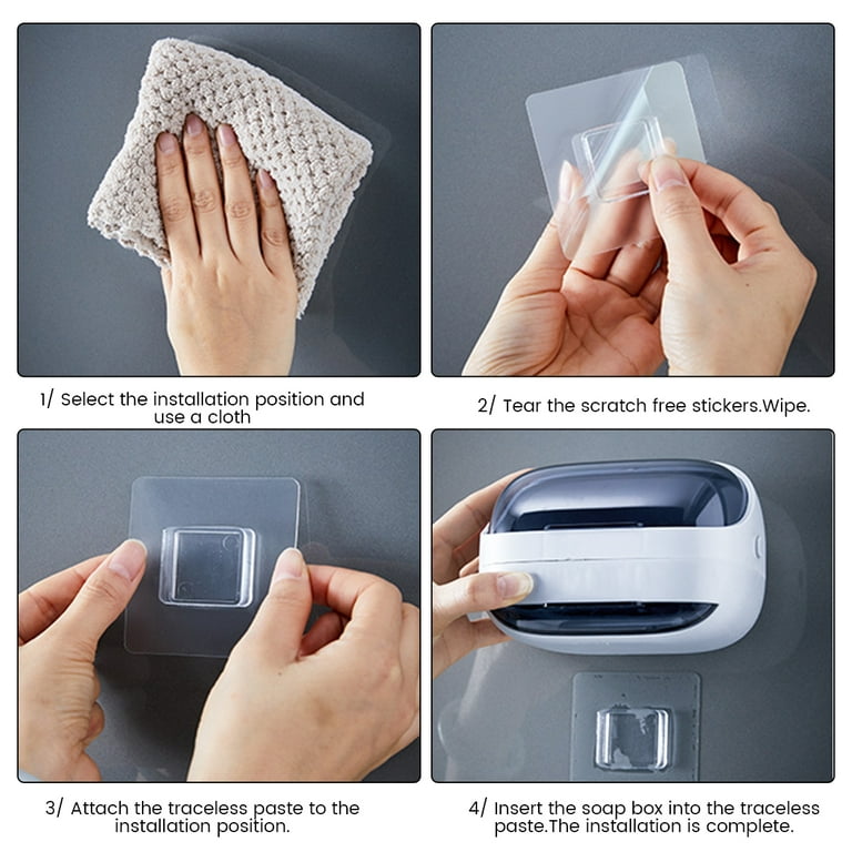 Adhesive Soap Holder for Shower Wall - Drill Free Bar Soap Dish