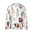 thumbnail image 1 of Balery Watercolor Ladybug Sudadera ligera de manga larga con capucha y protección solar UPF 50+ para hombre y mujer, ideal para pesca y running-Small, 1 of 7