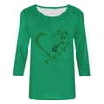 thumbnail image 4 of Flash Deals Clearance St. Patrick's Day Shirts for Women 3/4 Sleeve Blouses Dressy Heart Shamrock T Shirt Round Neck Top Summer Pullover Tshirt, 4 of 4