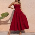 thumbnail image 2 of CIENVNSTG Women's Spaghetti Strap Maxi Dress Summer Sleeveless Dress Casual Boho Tube Top Backless Flowy Long Dresses Wine M, 2 of 6