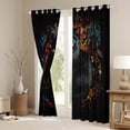 thumbnail image 3 of Manfei Tribal Black Cat Animal Blackout Curtains Set of 2 (52x84 Each), Mystic Rustic Flower Plant Window Curtains, Teens Kids Child Curtains and Drapes, Curtains and Drapes Room Decor, 3 of 6