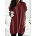 thumbnail image 4 of Womens 2023 Summer Casual Shirts Short Sleeve Tunic Tops with Pockets, 4 of 4