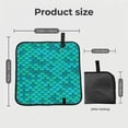 thumbnail image 3 of Fish Scales Blue Geometric Foldable Seat Cushion for Bleachers, Stadium Seats, Camping & Outdoor Events, Portable Lightweight Pad with Carabiner, 3 of 6