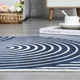 thumbnail image 3 of Geetinfly 2FT Area Rugs*6FT Area Rugs 2in*6in Runner Rug Washable Rug Runner SoFT Area Rugs Line Prints Rug Non-Slip Low Pile Bedsides Rug for Laundry Room Hallway Navy Blue blue, 3 of 7