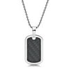 Men's Stainless Steel with Black Carbon Fiber Dog Tag