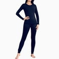 thumbnail image 3 of PatPat Women's Thermal Underwear Long Sleeve Warm Base Layer Top & Legging 2 Piece Set Loungewear with Soft Brushed Lining, Deep Blue, XXL, 3 of 15
