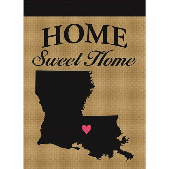 Magnolia Garden Flags M010062 13 x 18 in. Louisiana Home Sweet Home Burlap Garden Flag