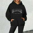 thumbnail image 2 of Women Graphic Hoodies Los Angeles Letter Print Long Sleeve Sweatshirts with Pocket Fall Trendy Casual Relaxed Fit Tops, 2 of 4