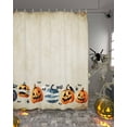 thumbnail image 2 of Funny Pumpkin Shower Curtain Set ，Waterproof Fabric Shower Curtains Boo Bat Halloween Grimace Skull Vintage Shower Curtains for Bathroom,Bathroom Decor 54x"78", 2 of 6