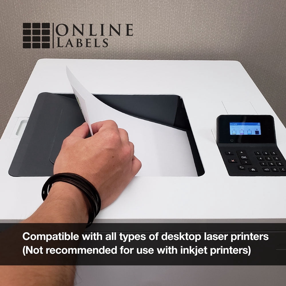 Water Bottle Labels - Inkjet/Laser Printer - 100 Sheet Pack - Online Labels (Color: Waterproof Laser)
