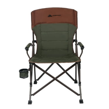 Ozark Trail Heavy Duty Hard Arm Chair with Storage Bag, Tensioned Seat Fabric