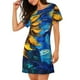 thumbnail image 2 of Easygdp Sunflower Starry Night Vibes Camisón de manga corta para mujer, informal, estampado, 2 of 6